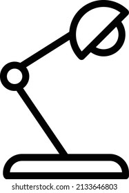 Desk Lamp Icon, Design Thinking Sign And Symbol Isolated On White Background.