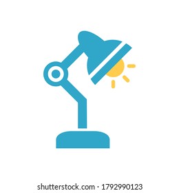 Desk Lamp Icon Design Vector illustration Template. Flat icon