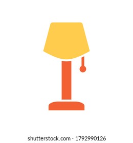 Desk Lamp Icon Design Vector illustration Template. Flat icon