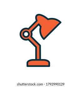 Desk Lamp Icon Design Vector illustration Template. Flat icon