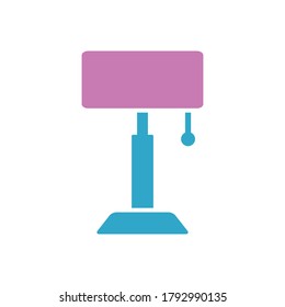 Desk Lamp Icon Design Vector illustration Template. Flat icon