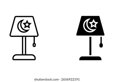 Desk lamp icon Flat line and glide style vector template symbol