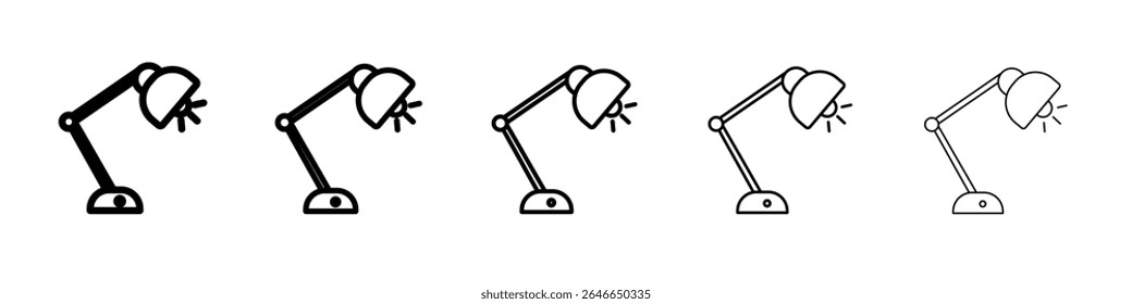 Desk lamp icon flat simple outline logo