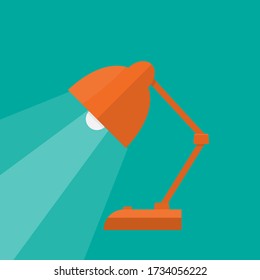desk lamp icon flat style vector illustration