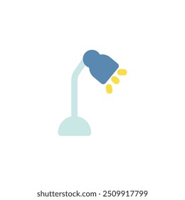 desk lamp icon flat style