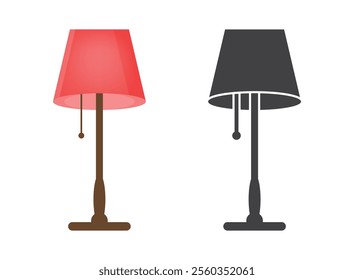 Desk lamp icon in flat style. Spotlight vector illustration on isolated background. Light bulb sign business concept.