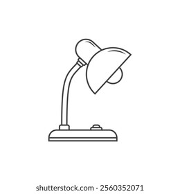 Desk lamp icon in flat style. Spotlight vector illustration on isolated background. Light bulb sign business concept.