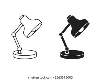 Desk lamp icon in flat style. Spotlight vector illustration on isolated background. Light bulb sign business concept.