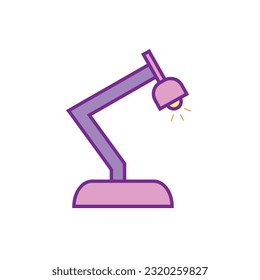 Icono de lámpara de escritorio ilustración vectorial plana.