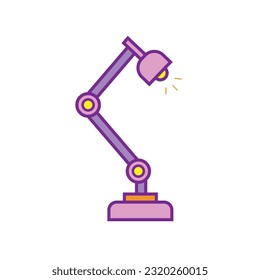 Desk lamp icon flat vector illustration.