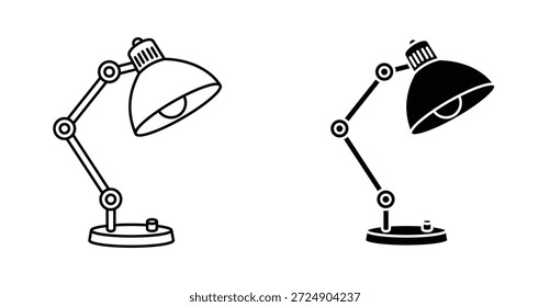 Grafikdesign des Tischlampensymbols. Vektorsymbol-Illustrationen