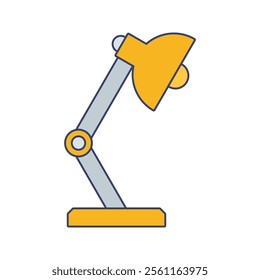 Desk Lamp Icon Illustration in Flat Style .Ideal for construction, engineering, and industrial design projects.