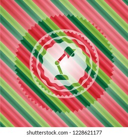 desk lamp icon inside christmas emblem background.