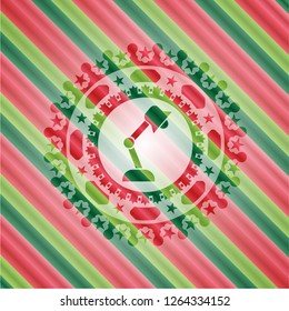 desk lamp icon inside christmas colors style emblem.