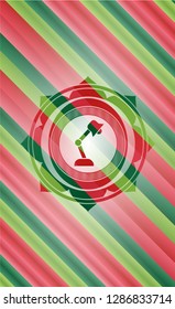 desk lamp icon inside christmas badge background.