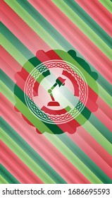 desk lamp icon inside christmas colors style emblem.