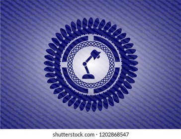 desk lamp icon inside denim background