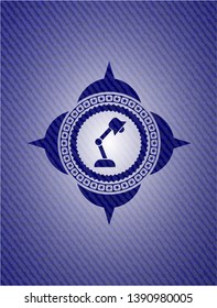desk lamp icon inside emblem with jean high quality background