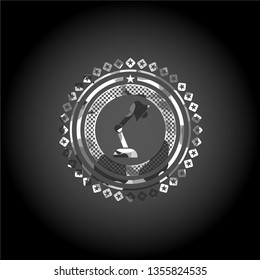 desk lamp icon inside grey camouflage texture