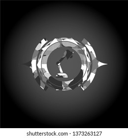 desk lamp icon inside grey camo texture