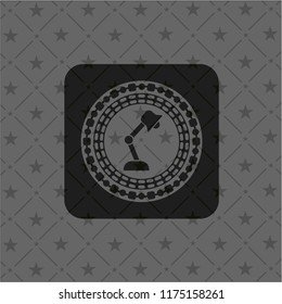desk lamp icon inside realistic black emblem