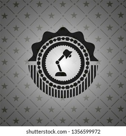 desk lamp icon inside realistic black emblem