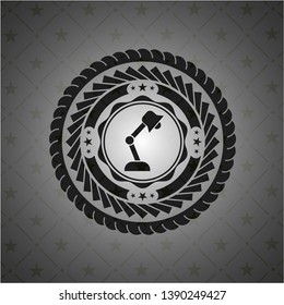 desk lamp icon inside retro style black emblem