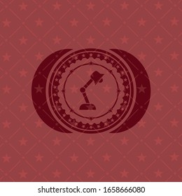 Schreibtischleuchte Symbol im Retro-Stil, rotes Emblem