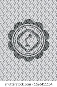 desk lamp icon inside silver emblem or badge. Scales pattern. Vector Illustration. Detailed.