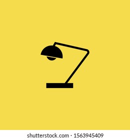 Desk Lamp Icon isolated on Yellow Background. Office Concept. - Vector 