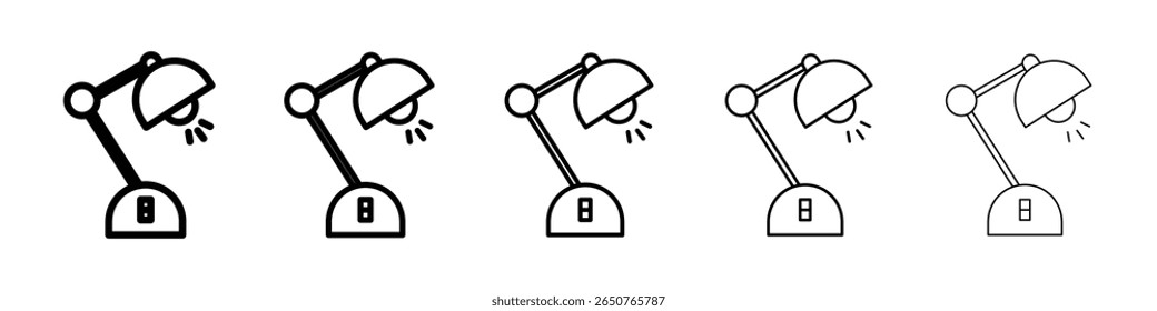 Escritorio con el icono de la lámpara aislado Vector sobre fondo blanco