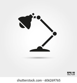Leuchtensymbol des Schreibtisches. Lernen und Arbeiten Symbol. EPS10 Vektorgrafik.