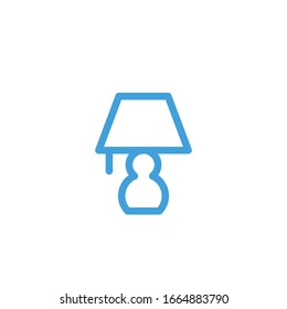 Leuchtensymbol des Schreibtisches. Liniendesign-Vorlage. Vektorillustration