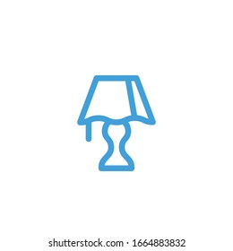 Desk lamp icon. Line design template. Vector illustration