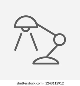 Desk lamp icon line symbol. Isolated vector illustration of  icon sign concept for your web site mobile app logo UI design.