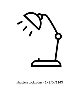 Desk lamp icon line vector