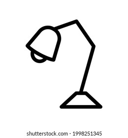 Icono de lámpara de escritorio, gráficos de vectores de línea