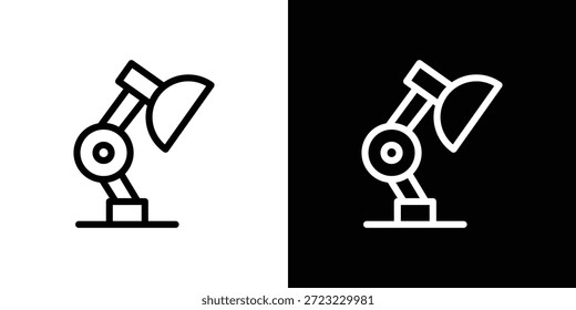 Concepto de logotipo de icono de lámpara de escritorio en trazos