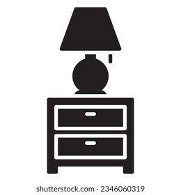 Desk lamp icon or logo illustration black style