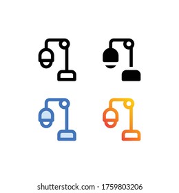 Desk Lamp icon or logo in line and solid style. High quality sign and symbol on a white background. Vector outline pictogram for infographic, web design and app development