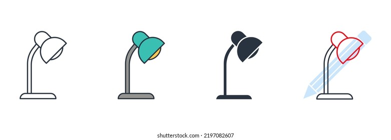 desk lamp icon logo vector illustration. Desktop Lamp symbol template for graphic and web design collection