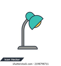 desk lamp icon logo vector illustration. Desktop Lamp symbol template for graphic and web design collection