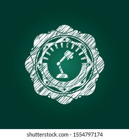 desk lamp icon on chalkboard, vector illustration, pretty design
