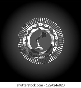 desk lamp icon on grey camo pattern