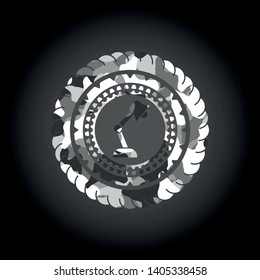desk lamp icon on grey camouflaged pattern