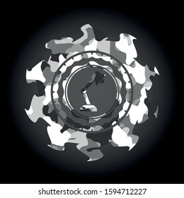 desk lamp icon on grey camo pattern
