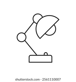 Desk lamp icon Outline vector line symbol