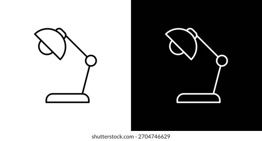 Icono de la lámpara de escritorio pixel perfecto. Símbolo de contorno. Dibujo lineal simple.