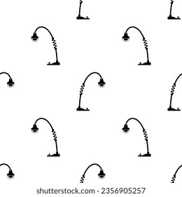 Desk Lamp Icon Seamless Pattern, Table Reading Lamp Icon Vector Art Illustration