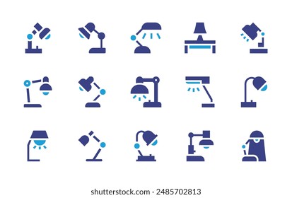 Desk lamp icon set. Duotone color. Vector illustration. Containing desk lamp, table lamp, lamp, buld.